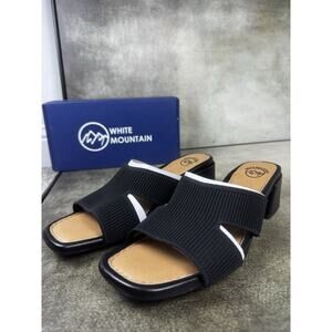 White Mountain Milled Black Slide Sandals Women’s 11